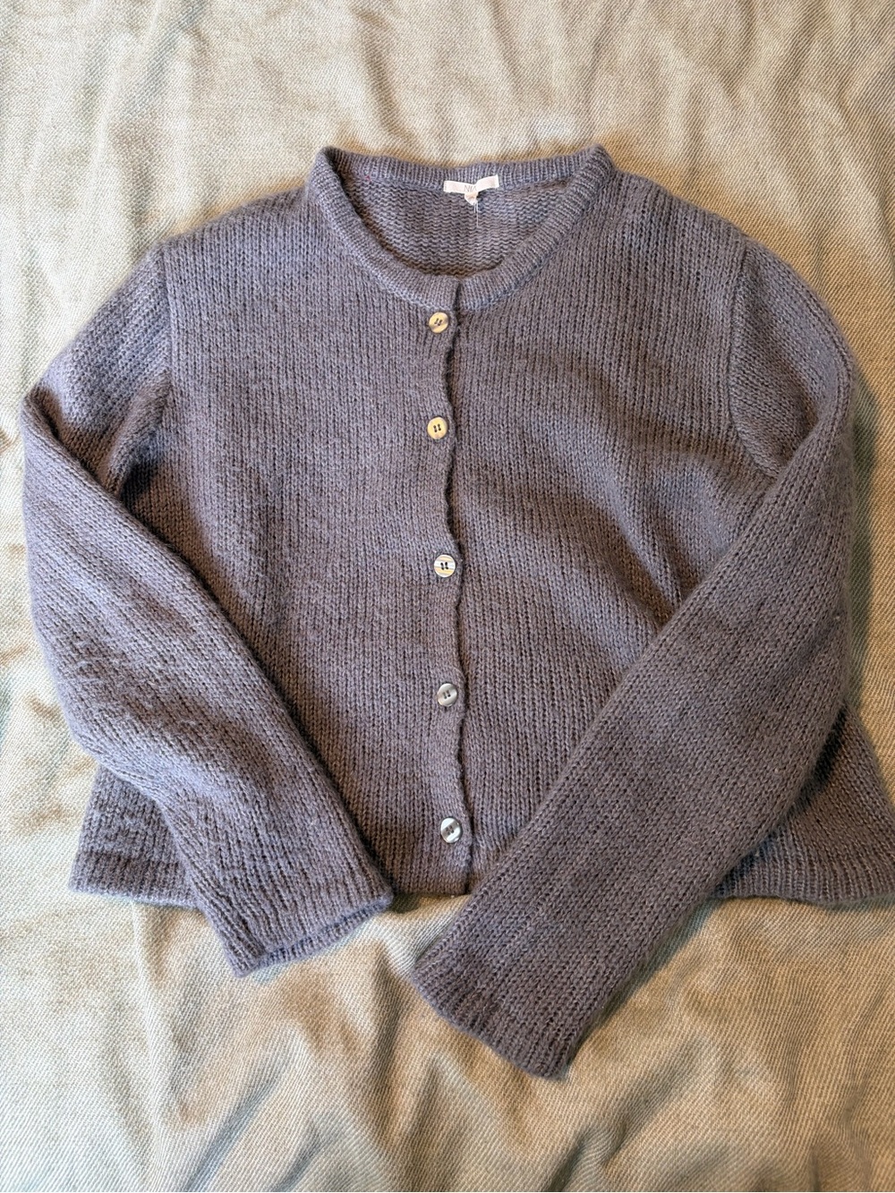 Women's Button-Front Knit Cardigan in Heather Gray